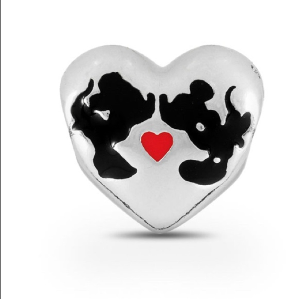 New Pandora Disney Minnie and Mickey Kiss Charm